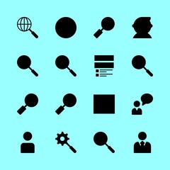 seo vector icons set. user and search in this set