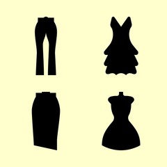 clothes icons set. fashionable, clothing, gown and street graphic works