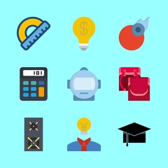 9 education icons set