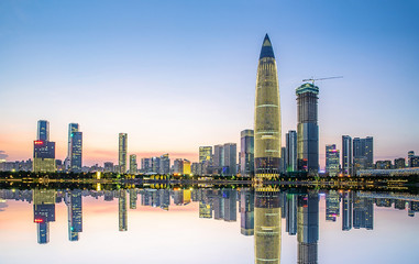 Shenzhen bustling urban night scene