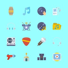 16 music icons set