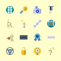 technology vector icons set. chain, tablets, quality and credit card in this set