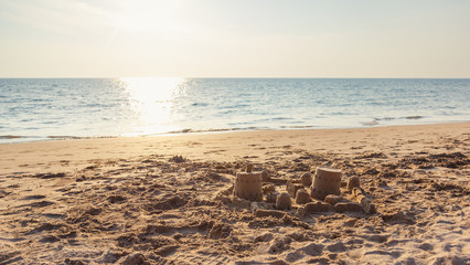 Sandcastle on the sea beach