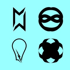 logo vector icons set. car brand logo, bank logo, florist market logo and electrician logo in this set