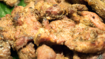 Obraz na płótnie Canvas Blur Fried Pork close up
