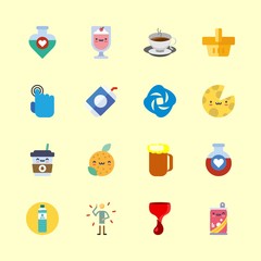 drink icons set. wine, refreshing, brewing and house graphic works
