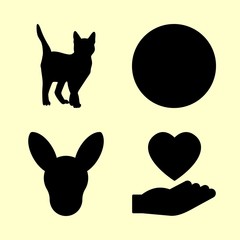family icons set. hop, cat, legs and animal graphic works