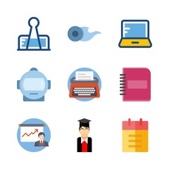 9 education icons set