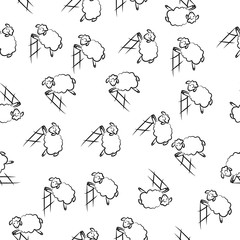 the sheep are jumping icon in pattern style. Element of sheeps icon for mobile concept and web apps. Sketch the sheep are jumping icon in pattern style can be used for web