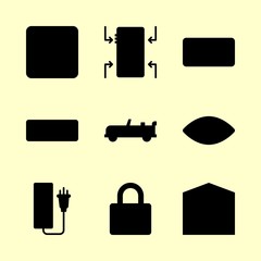 technology vector icons set. vision, transportation, socket and padlock in this set
