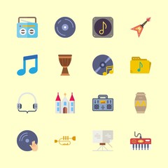 16 music icons set