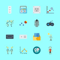 technology icons set. pending, accounting, night and global graphic works