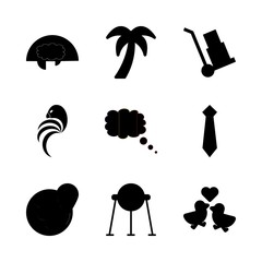 nature icons set. palace, leaf, cart and brown graphic works