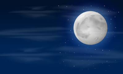 Naklejka na ściany i meble Night sky with moon