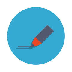 felt-tip pen colored in blue badge icon. Element of school icon for mobile concept and web apps. Detailed felt-tip pen icon can be used for web and mobile