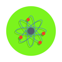 Obraz premium colored atoms in green badge icon. Element of science and laboratory for mobile concept and web apps. Detailed atoms icon