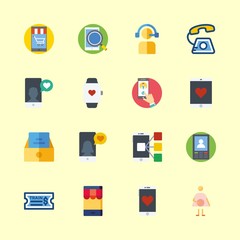 telephone icons set. online, activity, marketing and subway graphic works