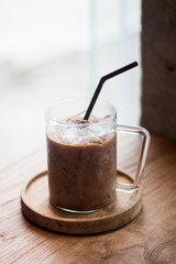 Iced coffee in coffee shop