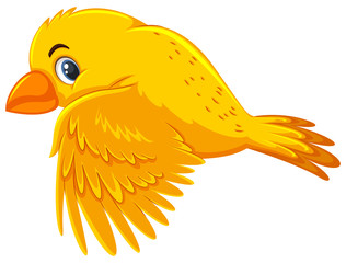 A yellow bird flying