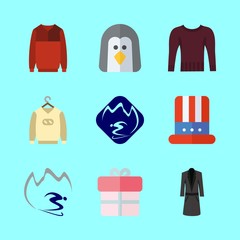 winter icons set. walk, male, joy and talk graphic works