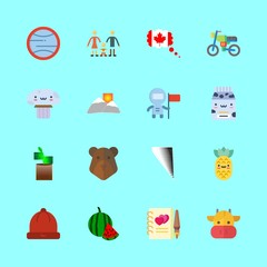 nature vector icons set. guests book, milk, pot and astronaut in this set