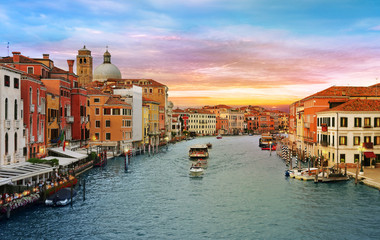 Naklejka premium Beautiful sunset evening view of Venice, Italy
