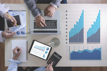 Business Man Sales Increase Revenue Shares and Customer Marketing Sales Dashboard Graphics Concept