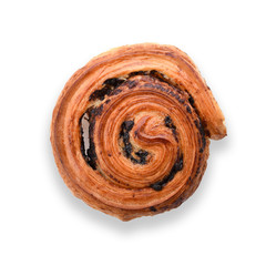 Close up sweet Danish pastries isolate on white background