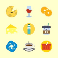drink icons set. pour, wineglass, garden and beautiful graphic works