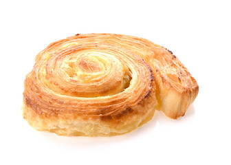 Close up sweet Danish pastries isolate on white background