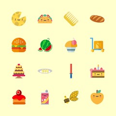 16 food icons set