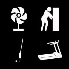 man icons set. push, wellness, gym and yellow graphic works