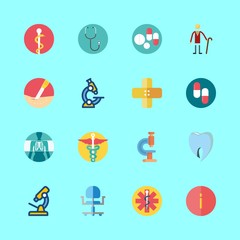 hospital icons set. aspirin, mobility, retire and radiology graphic works