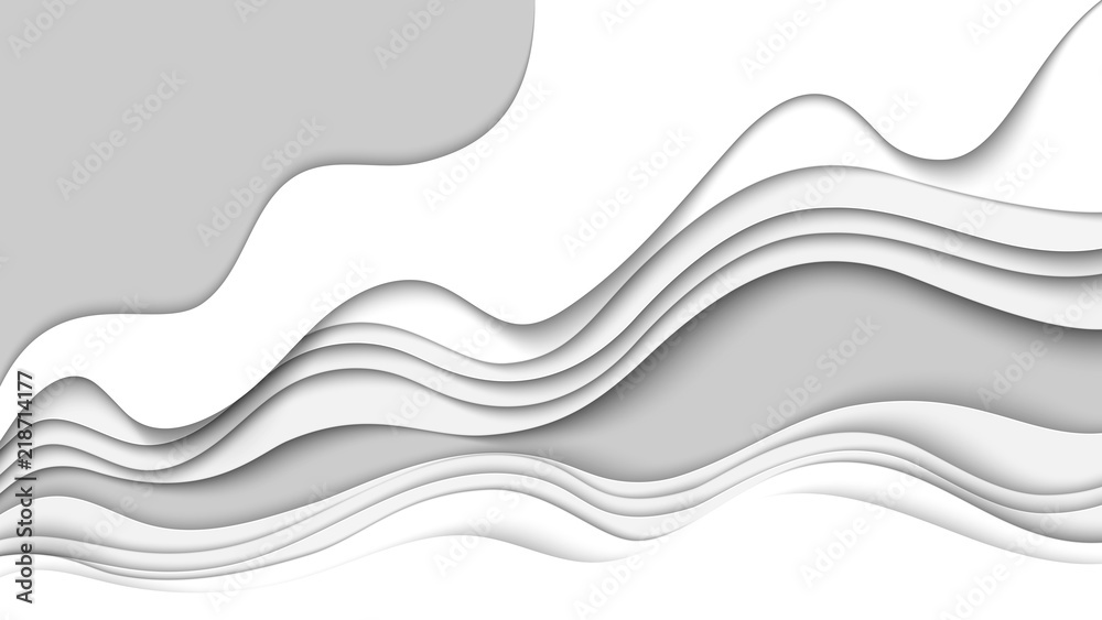 Aufkleber white paper wave layer abstract background.paper cut of cover design for business banner template an