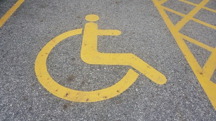 Obraz premium Disable signed on parking lot