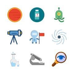 9 science icons set