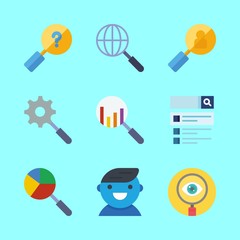 seo vector icons set. user and search in this set