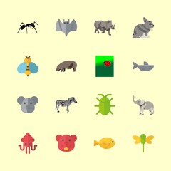 animal icons set. bug, safari, insecticide and looking graphic works