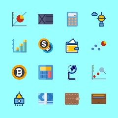 16 economy icons set