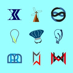 9 logo icons set
