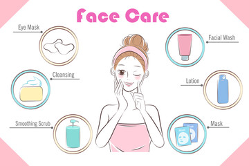 woman with face care