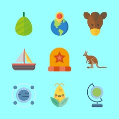nature icons set. action, australian, diet and sky graphic works
