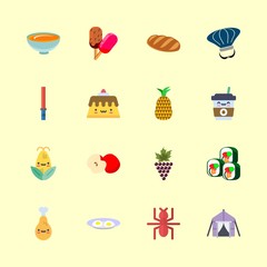Fototapeta na wymiar food icons set. cone, worker, sales and espresso graphic works