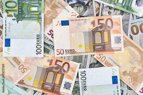 A Lot Of Euro And American Dollars Banknotes Background Stock A Lot Of Euro And American Dollars Banknotes Background