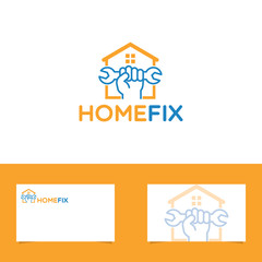 Home Fix Logo With Business Card Template