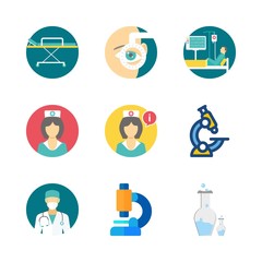 9 hospital icons set