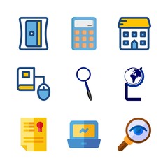 9 education icons set