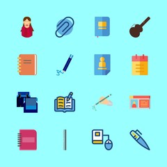 school icons set. social media, close-up, development and subject graphic works