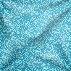 Floral ornament pattern design on fabric with folds texture