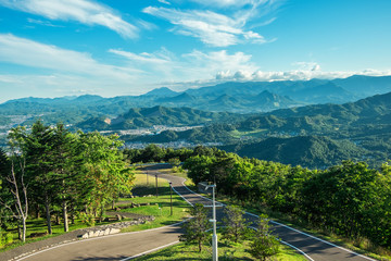 Sapporo City view from the Mount Moiwa, Hokkaido, Japan.